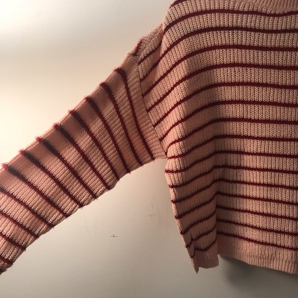 Lauren Conrad | pink striped funnelneck sweater - Picture 2 of 7